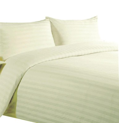 Satin Streifen Creme 300 Fadenzahl Ägyptische Baumwolle Bettdecke Super King