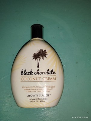 Brown Sugar BLACK CHOCOLATE COCONUT CREAM 200X Bronzer Tanning Bed Lotion 13.5oz