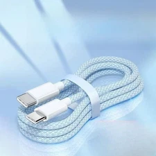 Braided C-TYPE-C (BLUE) Charging Data SYNC Charger Cable Cord Fast Ship