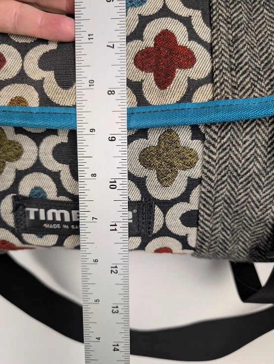 Vintage TIMBUK2 Messenger Laptop Bag Made in San Francisco Gray Herringbone  EUC - Image 4 of 4