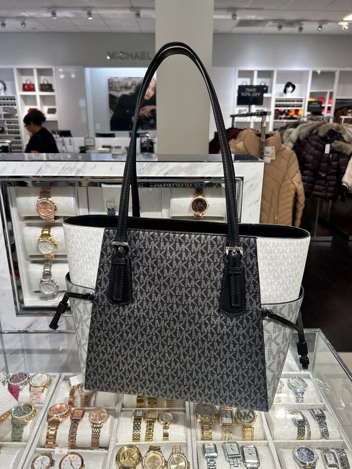 Michael Kors Voyager Grande MK Signature Bolso de Mano Cartera Bolso de Hombro Negro Foto 4 de 4