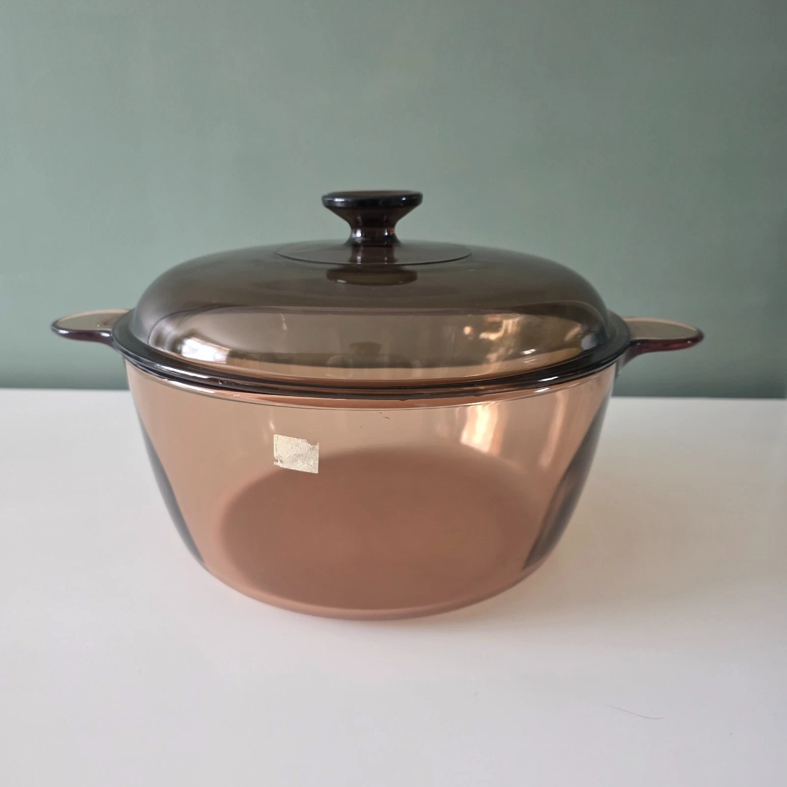 VTG Corning Ware Vision Amber Glass Stock Pot 5 Qt 4.5L & Pyrex Lid USA