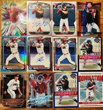 Tommy Troy &amp; Ryan waldschmidt Bowman 1st chrome Auto lot -12x sky blue refractor
