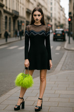 NWT & OTHER STORIES Wave SEQUIN Nude Illusion COCKTAIL Blogger Y2K MINI Dress 6