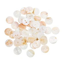 100 Pcs Natural Shell Button, 2 Hole Mother of Pearl Button 15mm Sewing Button