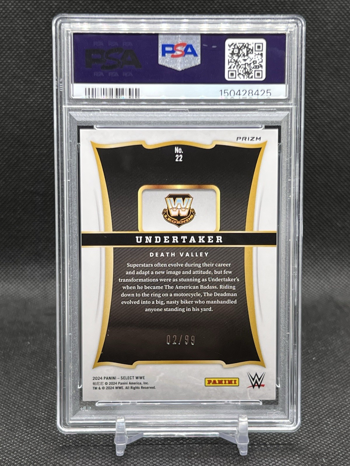 🔥PSA 10🔥 2024 Panini Select WWE Undertaker Throwback Red Prizm #22 02/99 view 3