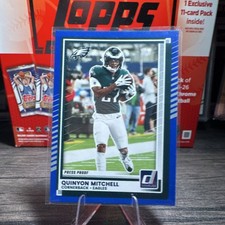 Panini Donruss Quinyon Mitchell Press Proof Blue #65 Philadelphia Eagles 2025