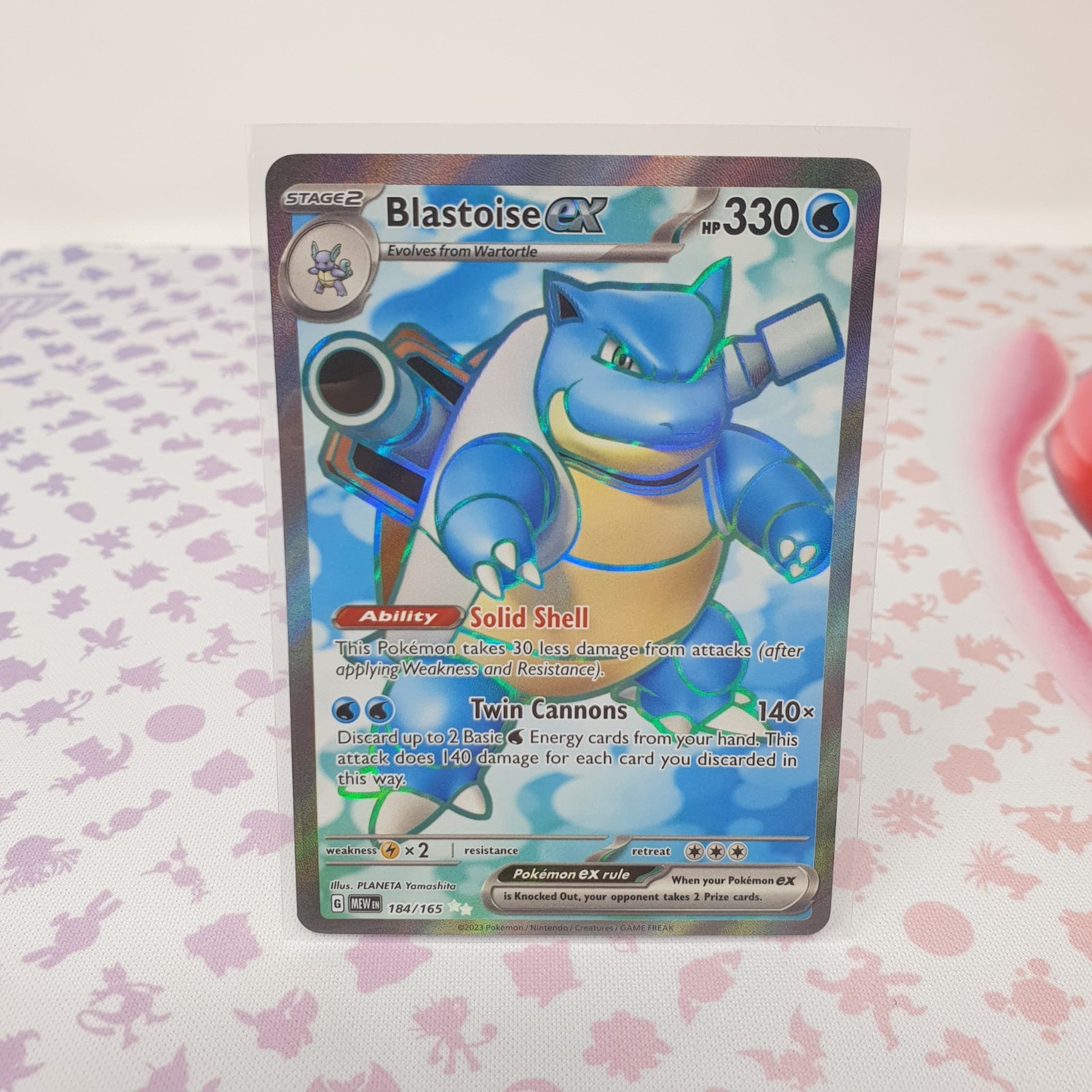 Blastoise EX Pokemon Card Full Art Holo 184/165 SV Scarlet & Violet 151