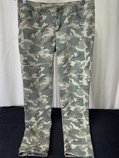 Women's Camo Ankle Jeans in Green - Classic Slim Fit 2570