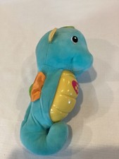 Fisher Price Soothe Glow Seahorse Blue Plush 10" Baby Crib Lights Musical