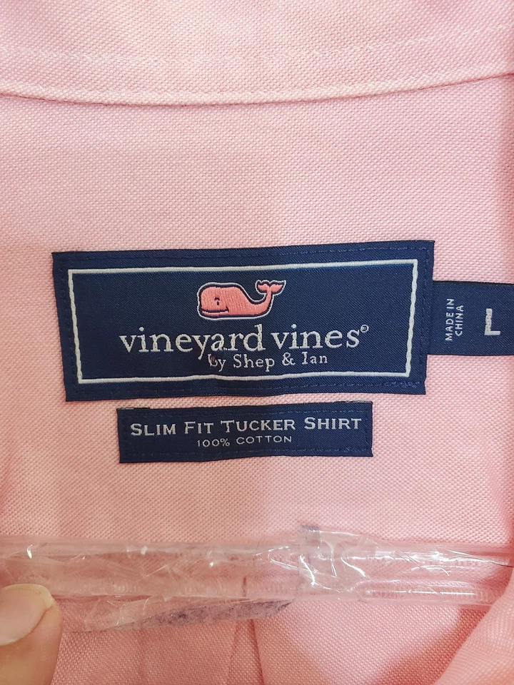 Vineyard Vines Shirt Mens Large Pink Slim Fit Tucker Button Down Long Sleeve - Image 2 of 4