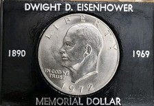1972 Eisenhower Rare Silver Dollar US No Mint Coin Cased