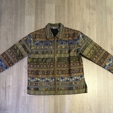 Chico's Design Multicolor Geometric Pattern Collared Full Zip Jacket Size 1