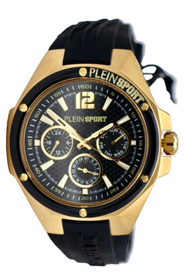 Philipp Plein Sport Tigermaster Pro Herren Uhr Multifunktion Schwarz Gold 45mm