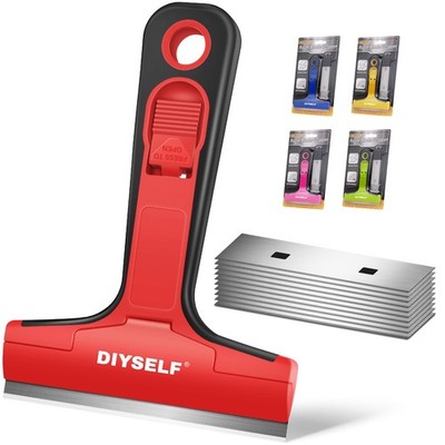 DIYSELF Razor Blade Scraper, 1 Pack Scraper Tool with 10pcs 4Inch Blades, Raz...
