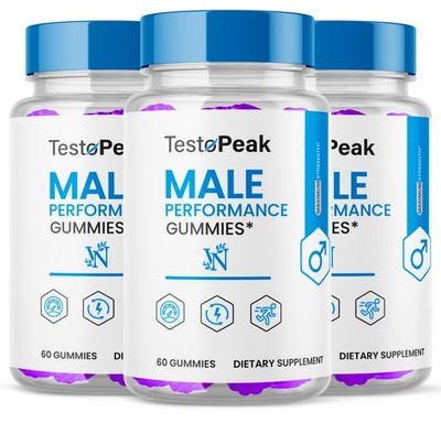 Testo Peak Male Performance Gummies, Testopeak for Mens Vitality Libido&Vigor 3