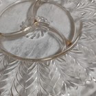 Clear Pressed Glass Round Serving Tray, Leaf Pattern, Gold Rim, Glossy Finish — photo 2