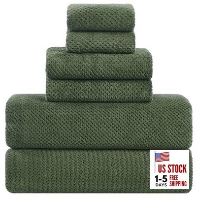Large Bath Towels Set 30x60 Inches Super Soft Towels Set-Pack of 6 Olive Green