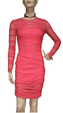 New Versace Fuchsia Pink Tulle Bodycon Dress 42 - 6