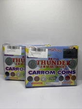 2 THUNDER SHEET CARROM COINS 24 PC SHEET COINS NEW AND SEALED