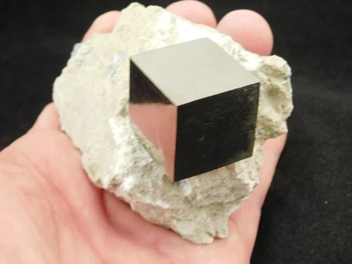 Larger! PYRITE Crystal CUBE on Matrix 100% Natural From Spain 301gr