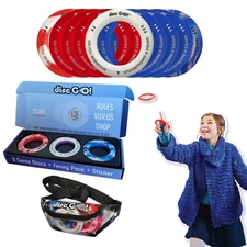 Disc GO! Mini Flying Disc Game – 9 Soft Silicone Discs – Indoor Throwing Game...