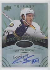 2014-15 Upper Deck Trilogy Radiant Green 28/99 Colton Sissons #154 Auto b5y