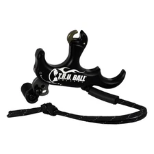 T.R.U. Ball Archery  Rave - 3 Finger Thumb Release With Lanyard - Black Trv3-Bk