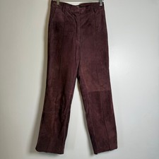Skotts Vintage Suede Burgundy Wide Leg Pants Women's Size Medium