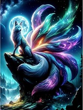 Fox Diamond Painting Kits for Adults, Fox  Moon Diamond Art Kits for Adults Beg