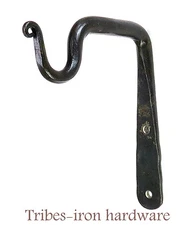 2 Curtain Rod Pole Holders Kitchen S Hook Rack Hanger Forge Wrought Iron Bracket