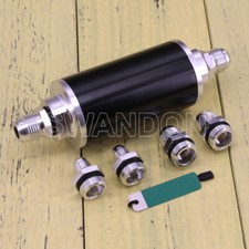 UNIVERSAL BLACK ALUMINUM IN LINE INLINE FUEL OIL FILTER AN6/AN8/AN10 100 MICRON