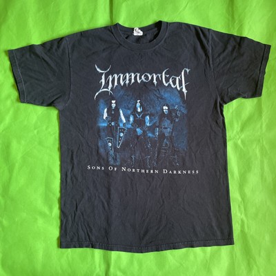 Vtg Immortal Tour T Shirt XL USA Sons Of Northern Darkness Y2K marduk mayhem