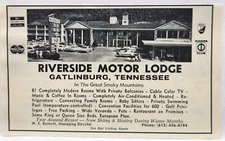1972 Riverside Motor Lodge Gatlinburg Tennessee Smokey Mtns Print Ad Man Cave