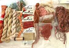 Needlepoint Embroidery Thread Collection Lot of 19 Assorted Colors Peach Coral