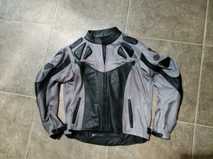 mesh leather jacket