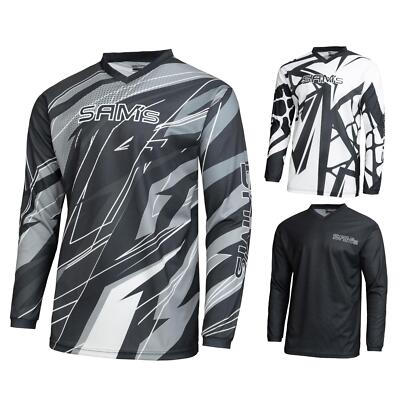 SAM's Maglia Motocross MTB Manica Lunga Uomo – Traspirante, Retro Allungato (SMJ-01)