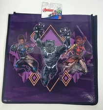 Black Panther Marvel Avengers Reusable Tote Shopping Bag Grocery Graphic Kids