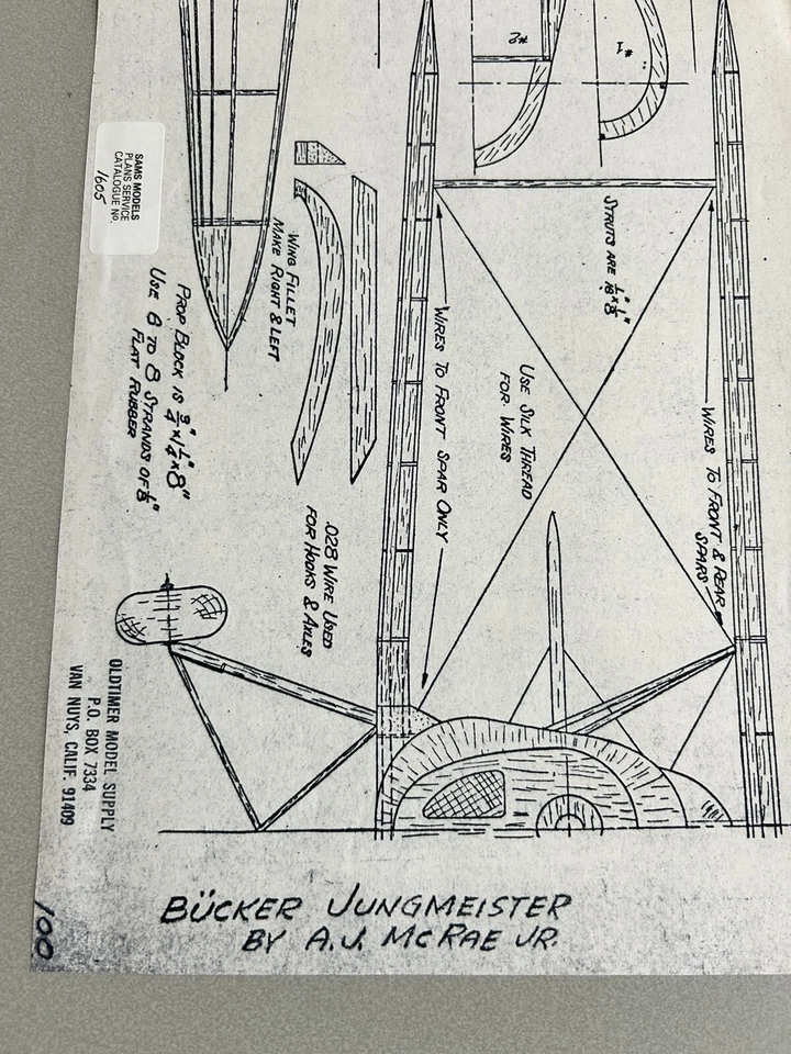 Bucker Jungmeister Model Plan By A J McRae JR (114) - Image 2 of 2