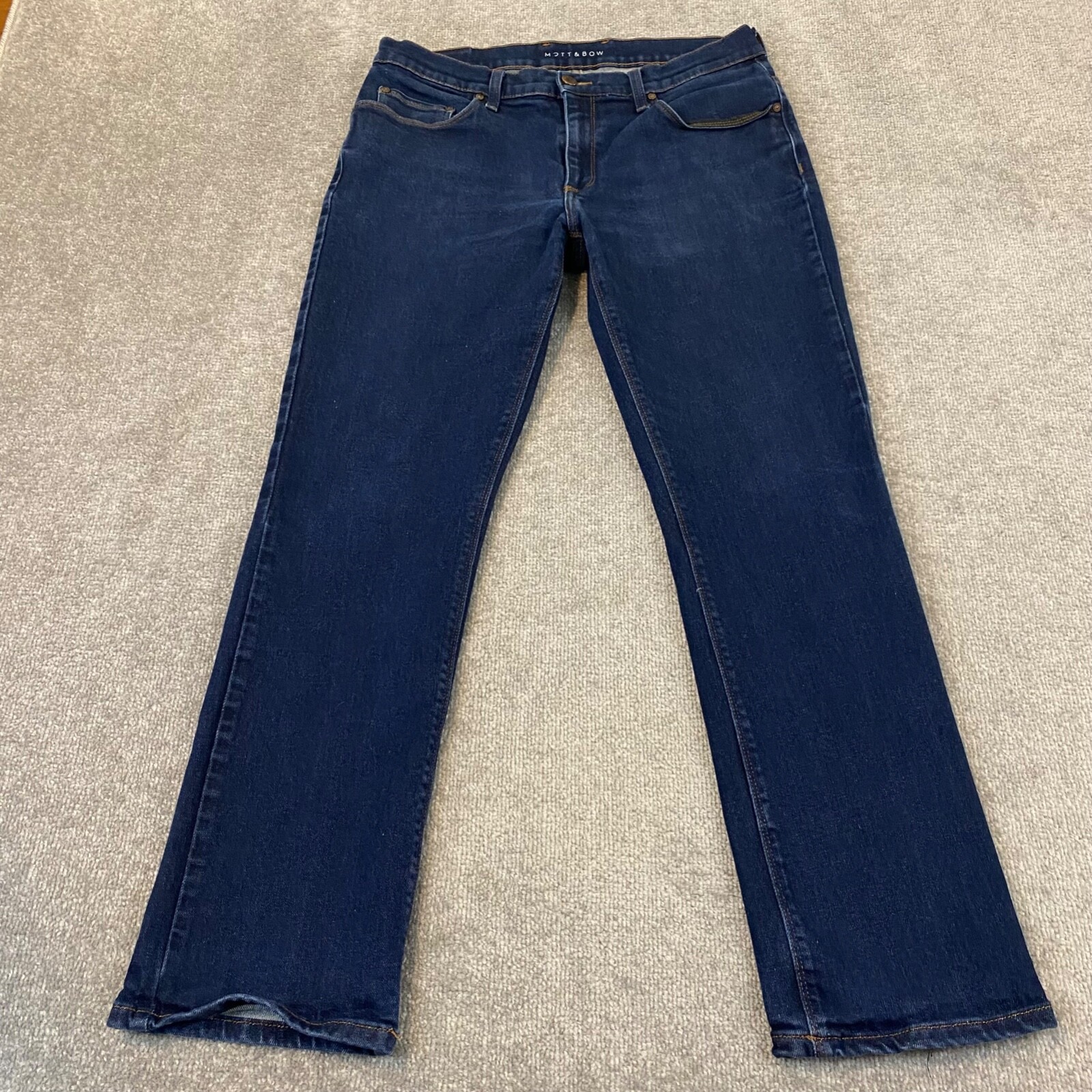 MOTT BOW Jeans Men 36x32 33x30 Straight Dark Blue Light Wash Mott bow jeans men 36x32 33x30 straight dark blue light wash