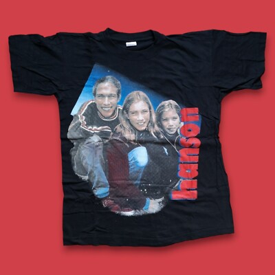 Hanson 90s Vintage Bootleg T Shirt Gr. XL Pop Rock Music Tee All Over