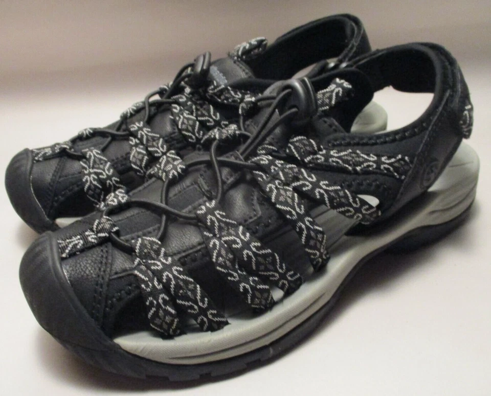 NUEVAS Sandalias elásticas Northside Savanah para mujer 6M negras/grises punta cerrada NUEVAS Foto 3 de 4