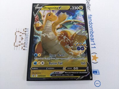 Dragonite V Black Star Promo card SWSH235 Sword & Shield Pokemon Go 2022 |  eBay