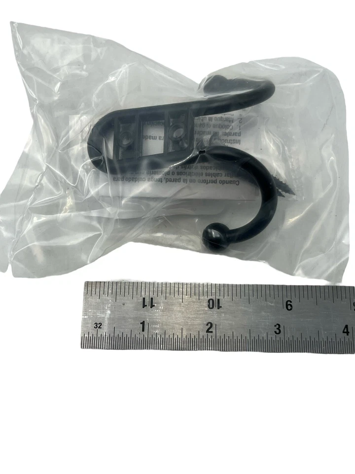 Gancho de pared decorativo negro mate Brainerd 2 ganchos 2,69 pulgadas H B12090J-FB-C Foto 3 de 4