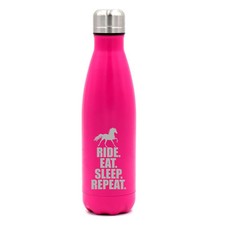 17 oz. Double Vacuum Stainless Steel Water Bottle Horse Ride Eat Sleep Repeat