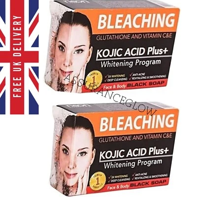 2x Kojic Acid+ BLEACHING Soap Glutathione & Vitamin C & E. 5x Whitening ORIGINAL