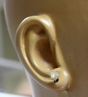 GIA 14k yellow gold .97ct princess diamond martini stud earrings Natural I1 I J — photo 7