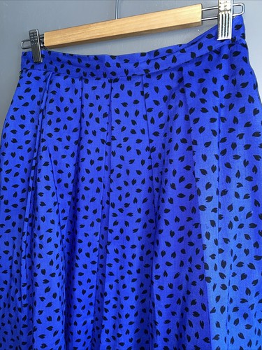 Women’s Vintage Retro Country Casuals Pure Wool Blue Skirt 8 10 12 Made In GB - Picture 5 of 7