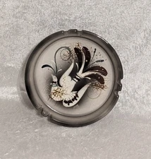 7" Sascha Brastoff Round Ceramic Ashtray w/ Bird #056A Mid Century Modern MCM