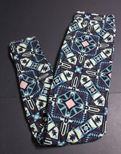 NWOT LuLaRoe Leggings One Size OS Purple Teal Aztec Southwest Design Leggings